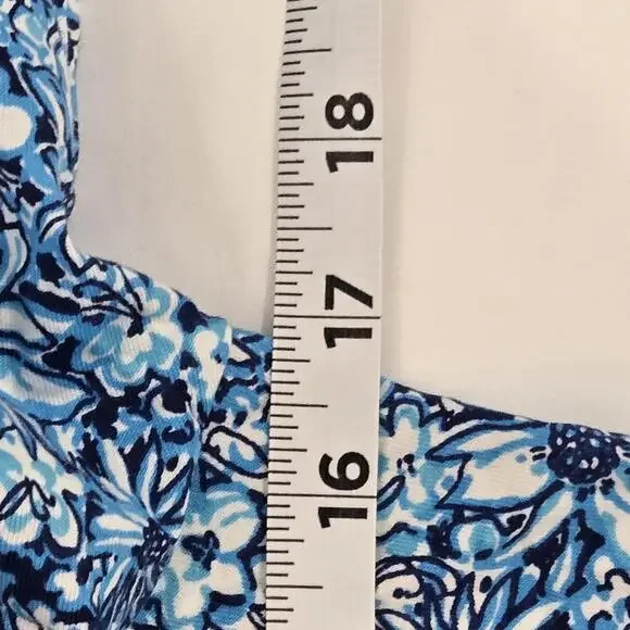 Lilly Pulitzer Dress Blue Blooming Together Flowers Size XS - Picture 5 of 9